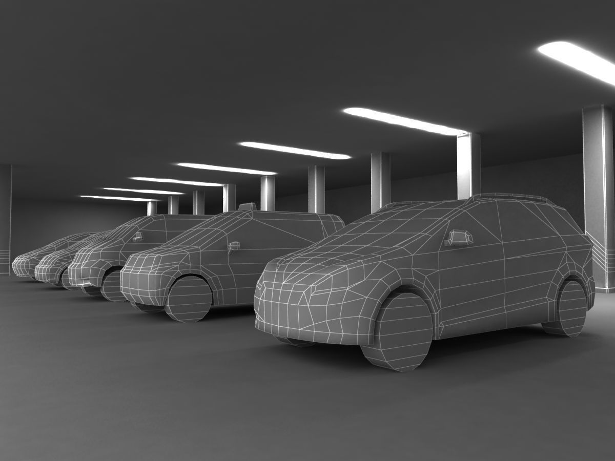 9 Low-poly Mini-Vans Low-poly 3D model_2