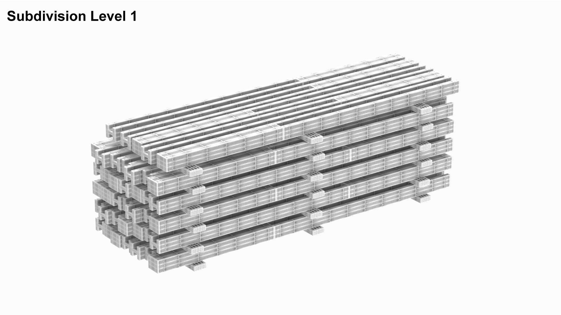 Concrete Slabs On Wood Planks 3D model_8