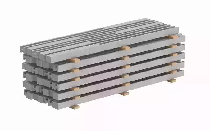 Concrete Slabs On Wood Planks 3D model Concrete Slabs On Wood Planks 3D model