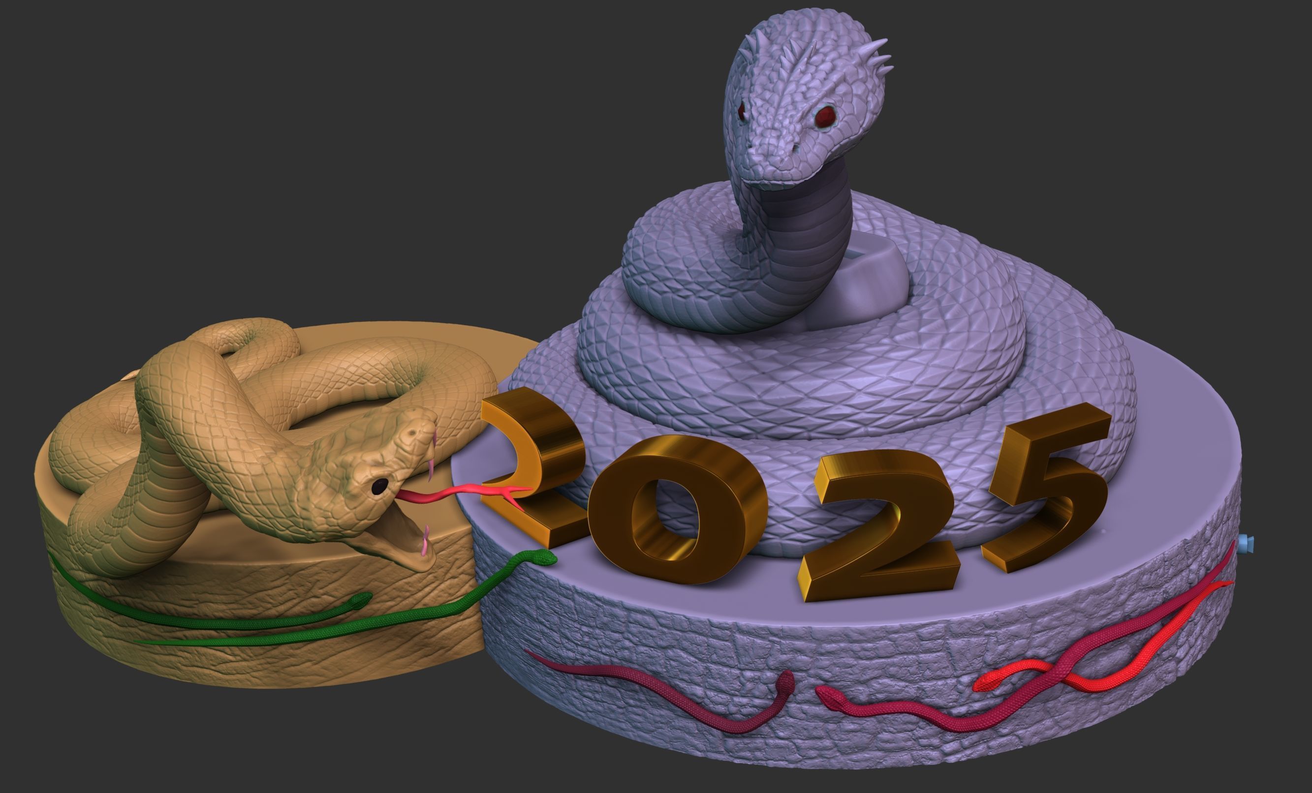 Snake - Piggybank 2025 New Year 3D model_4