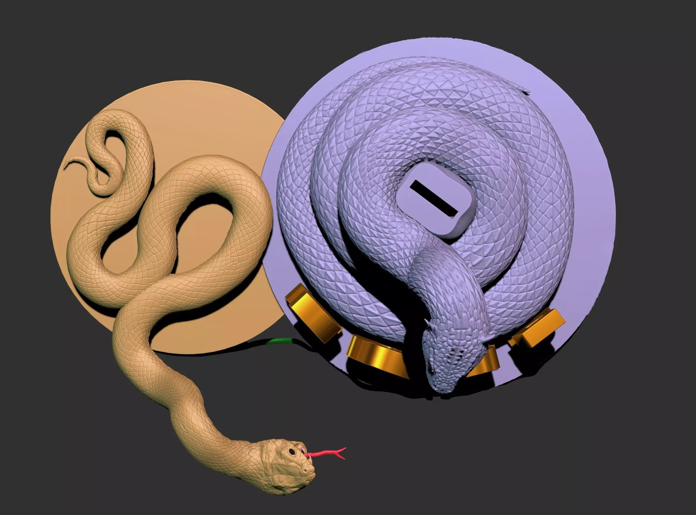 Snake - Piggybank 2025 New Year 3D model_0