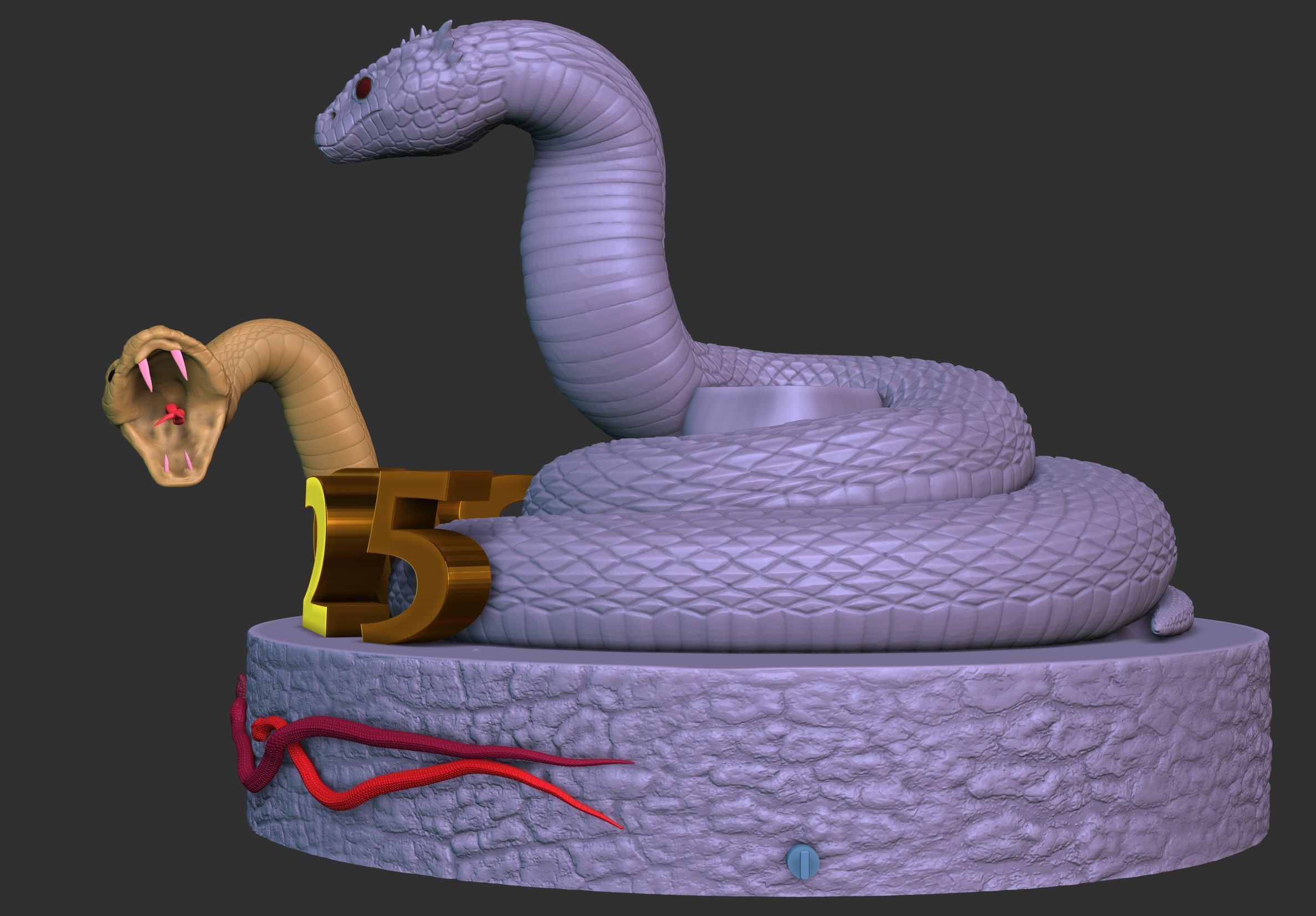 Snake - Piggybank 2025 New Year 3D model_2