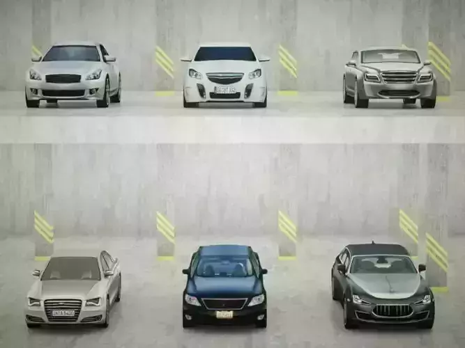 6 Low Poly luxury sport sedans