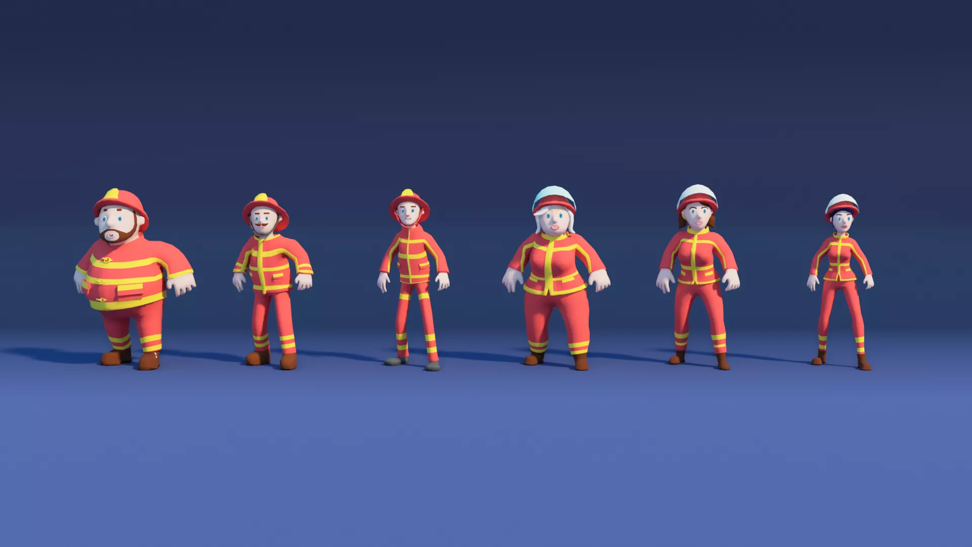 Firefighters and Props - Stylized Characters 3D model