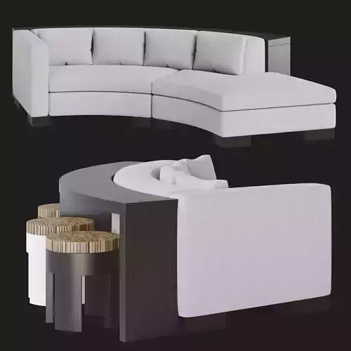 Michael Weiss Curved Sectional Sofa Set