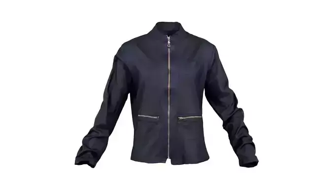 Brown Jacket Golden Zippers Low-poly 3D model
