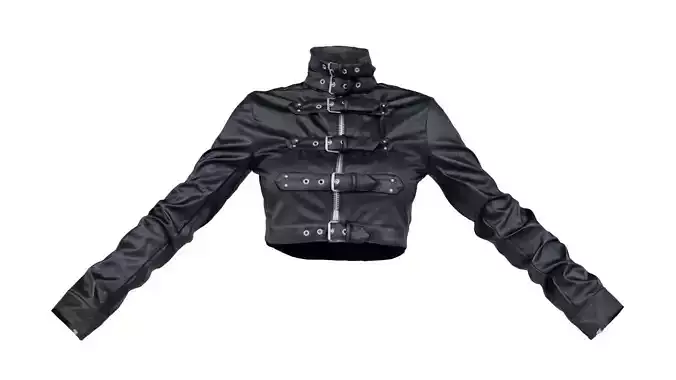 Buckles Leather Jacket Low-poly 3D model