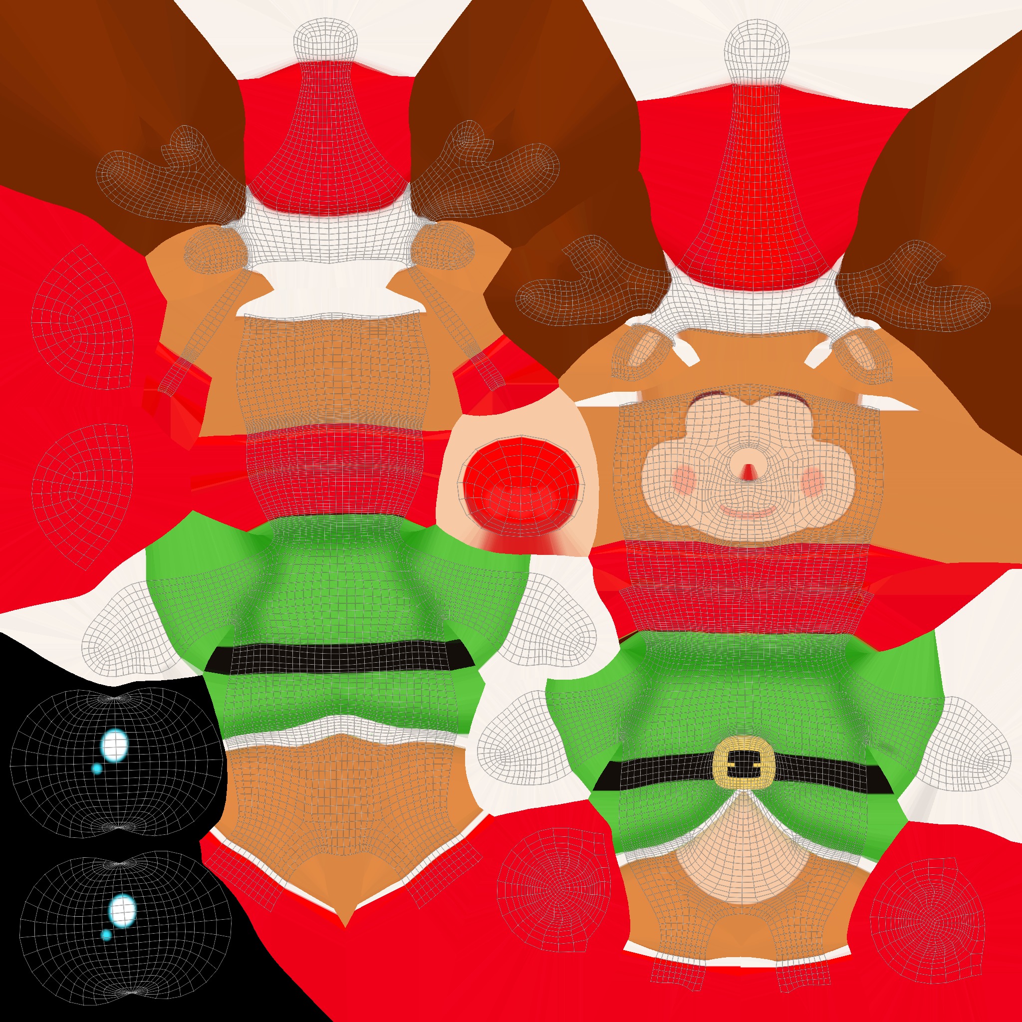 3D Cartoon Reindeer Christmas Animated in Festive Attire  Low-poly 3D model_14