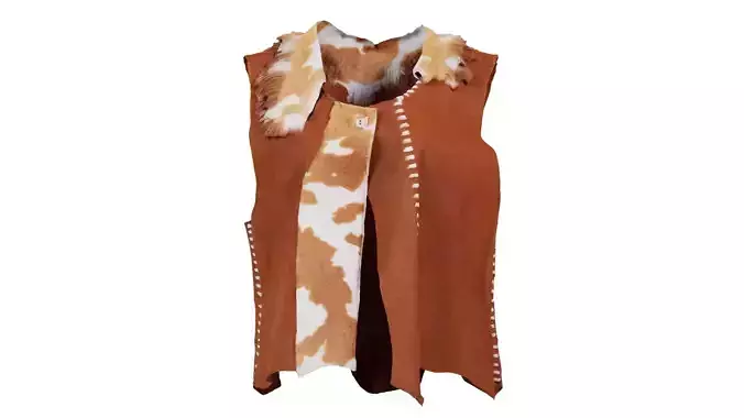 Cow Leather Native American Jacket Low-poly 3D model
