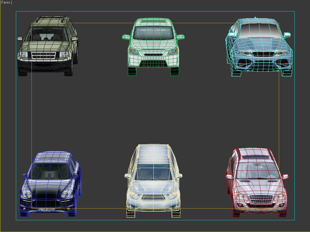 6 Low Poly hybrid SUVs Low-poly 3D model_1