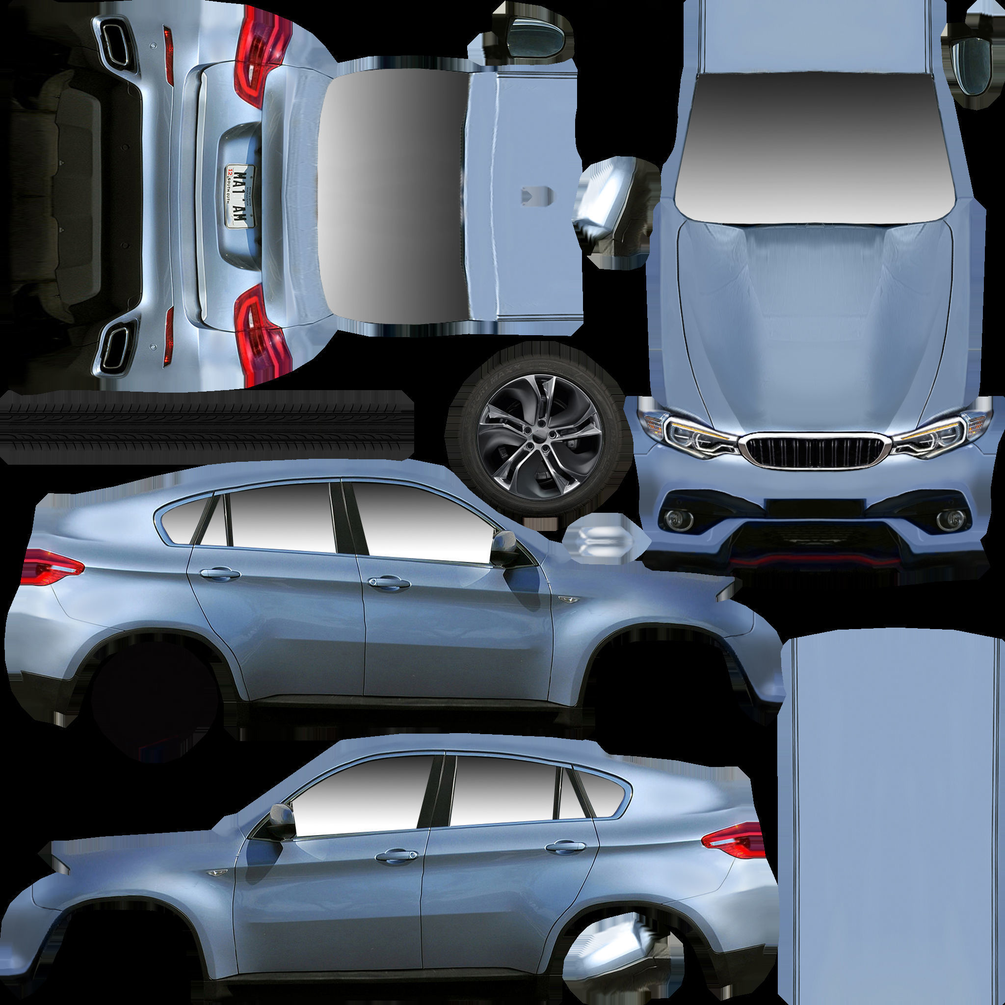 6 Low Poly hybrid SUVs Low-poly 3D model_14