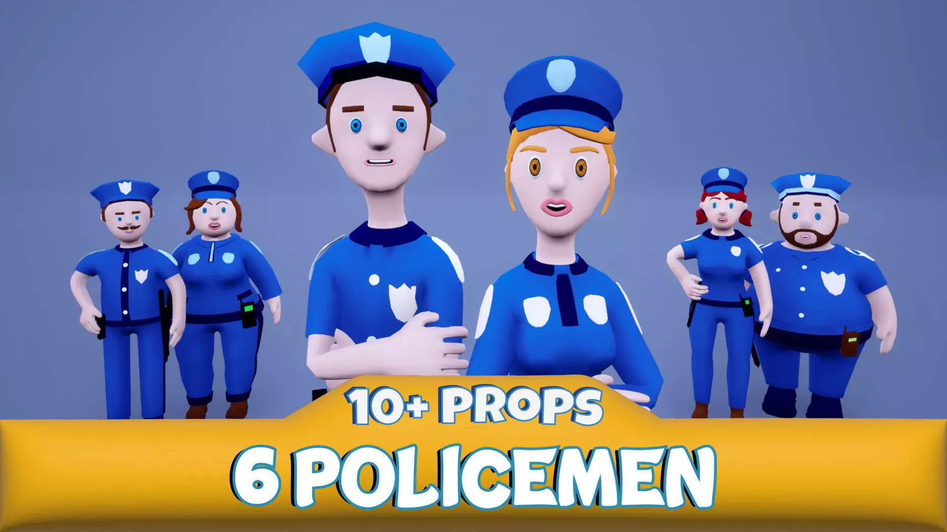 Police officers with Props 3D model