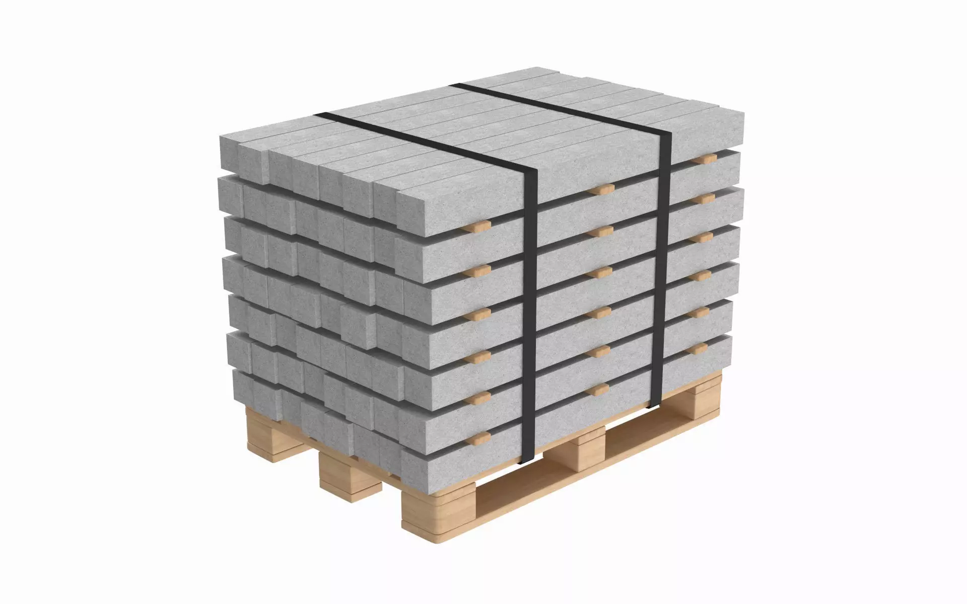 Concrete Slabs On Wood Pallet 3D model_0