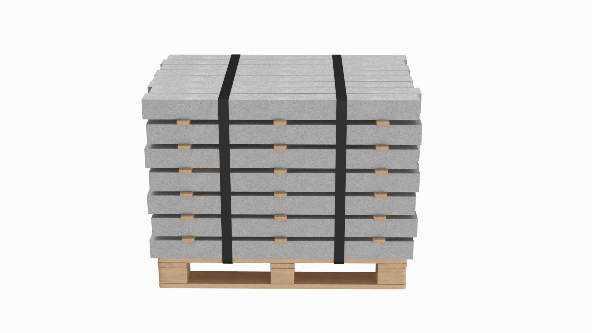 Concrete Slabs On Wood Pallet 3D model_3
