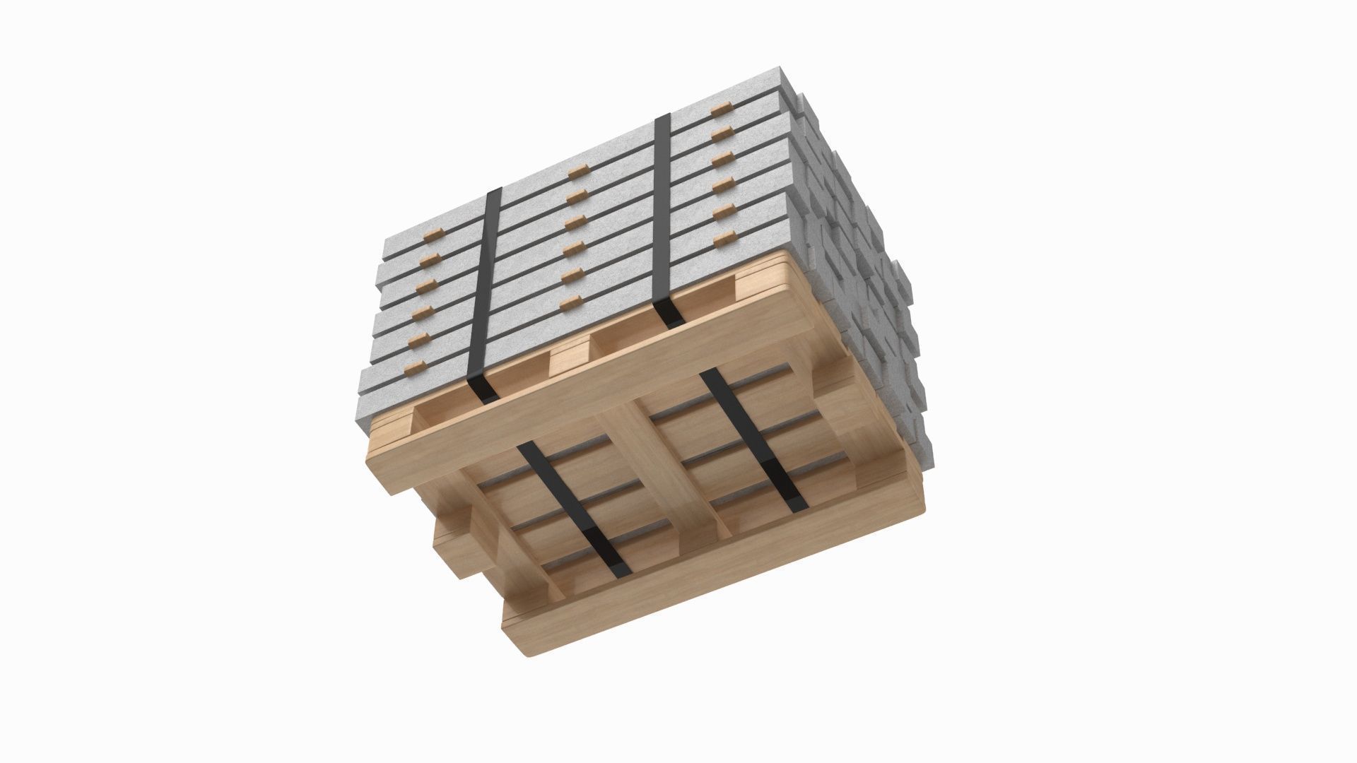 Concrete Slabs On Wood Pallet 3D model_5