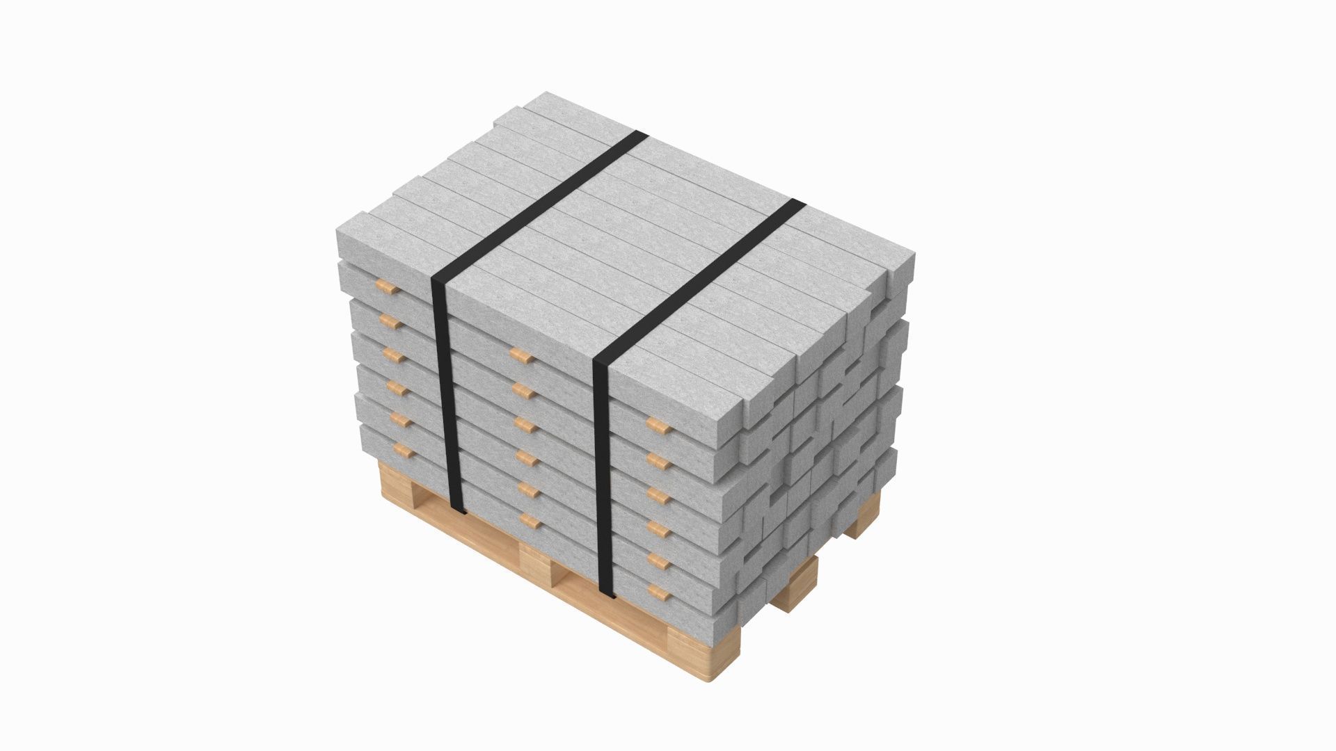 Concrete Slabs On Wood Pallet 3D model_4