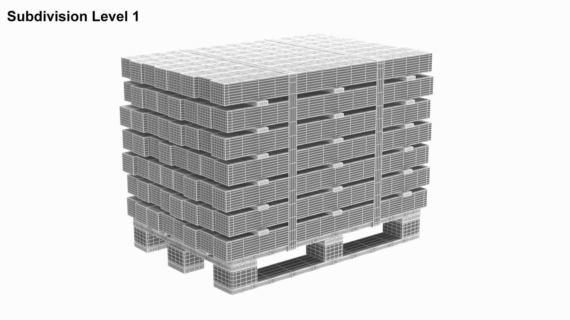 Concrete Slabs On Wood Pallet 3D model_8