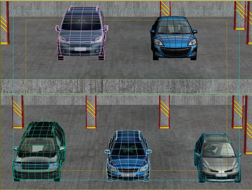 5 Low Poly touring cars Low-poly 3D model_1