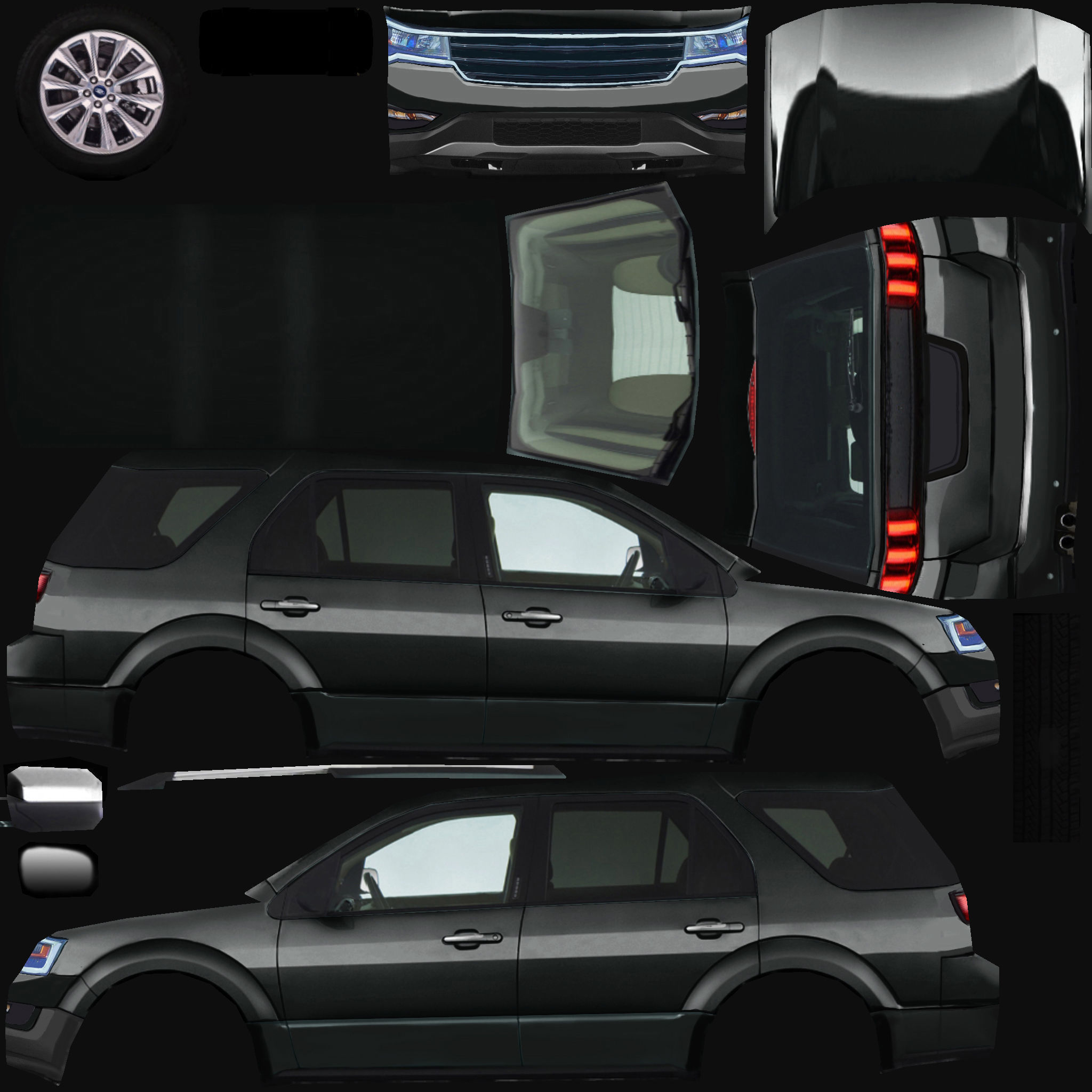 5 Low Poly touring cars Low-poly 3D model_5