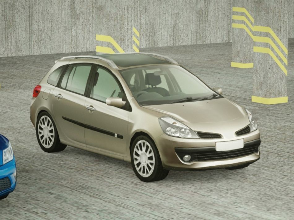 5 Low Poly touring cars Low-poly 3D model_7