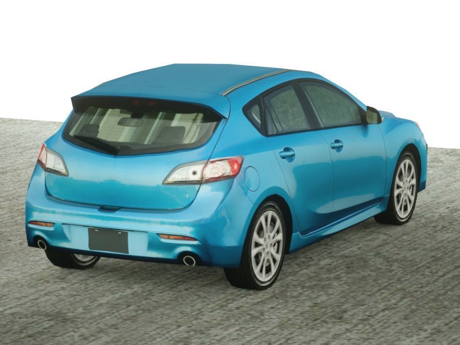 5 Low Poly touring cars Low-poly 3D model_12