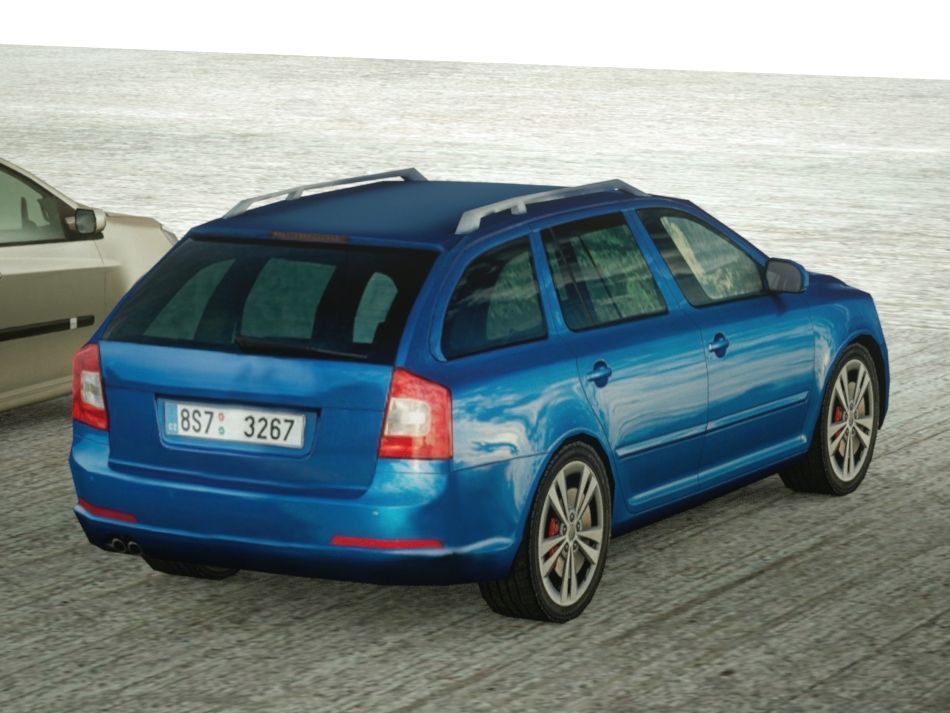 5 Low Poly touring cars Low-poly 3D model_10