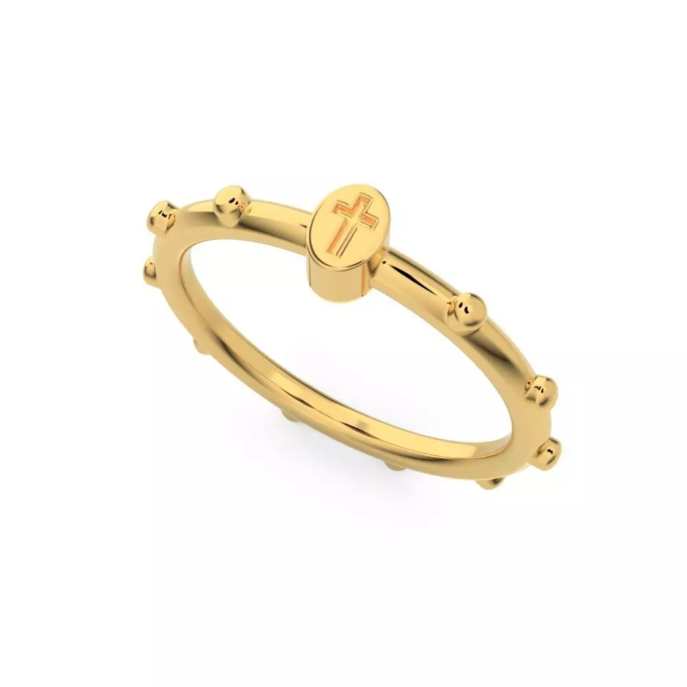 Cross in oval Ring 3D print model_0