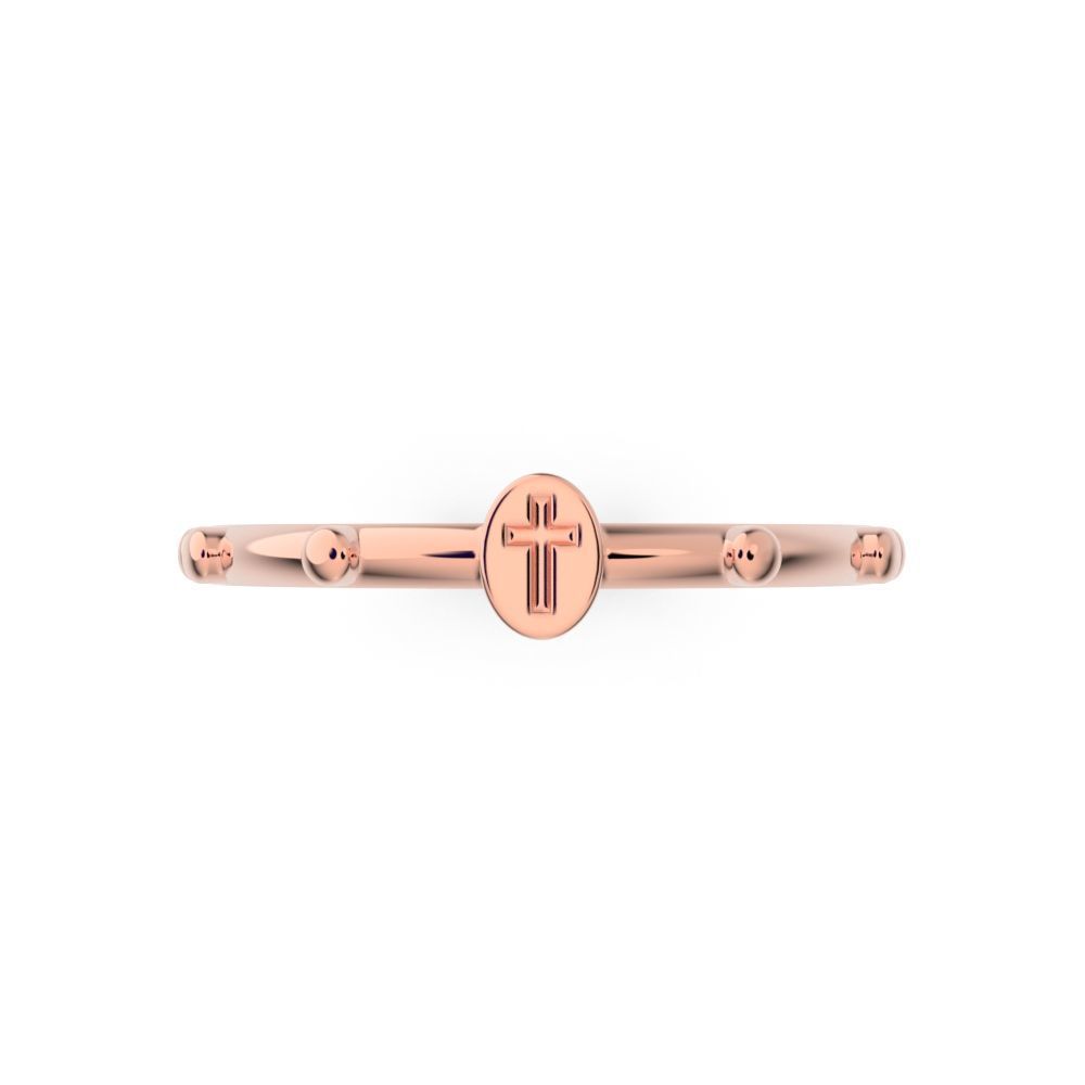 Cross in oval Ring 3D print model_3