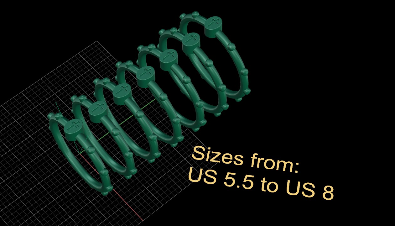 Cross in oval Ring 3D print model_2
