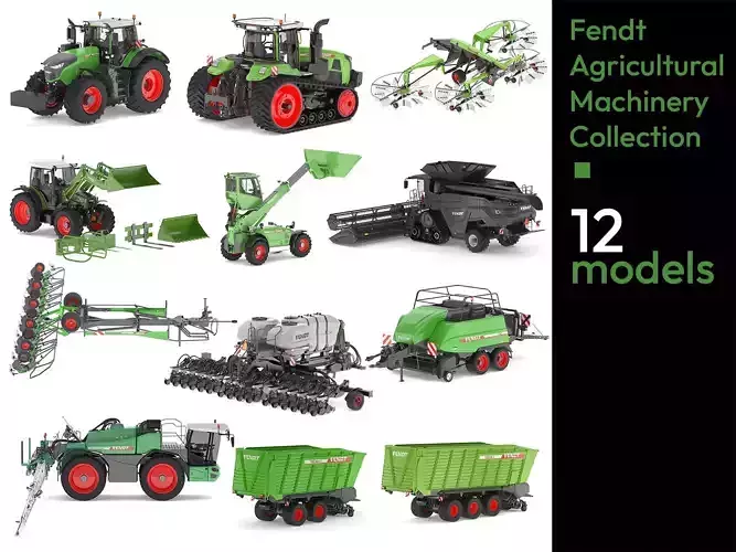 Farming Fendt Agricultural Machinery Collection 3D model