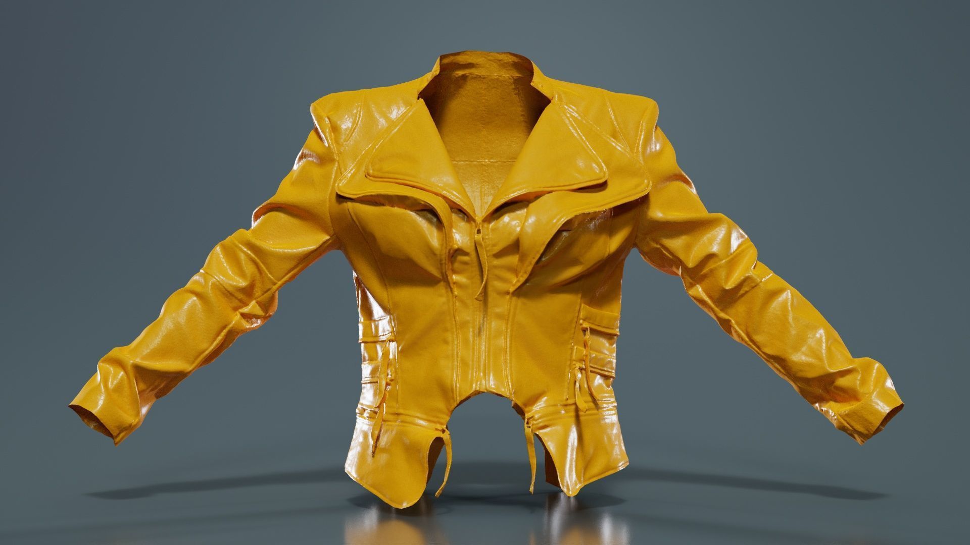 Flappy Leather Jacket Low-poly 3D model_12
