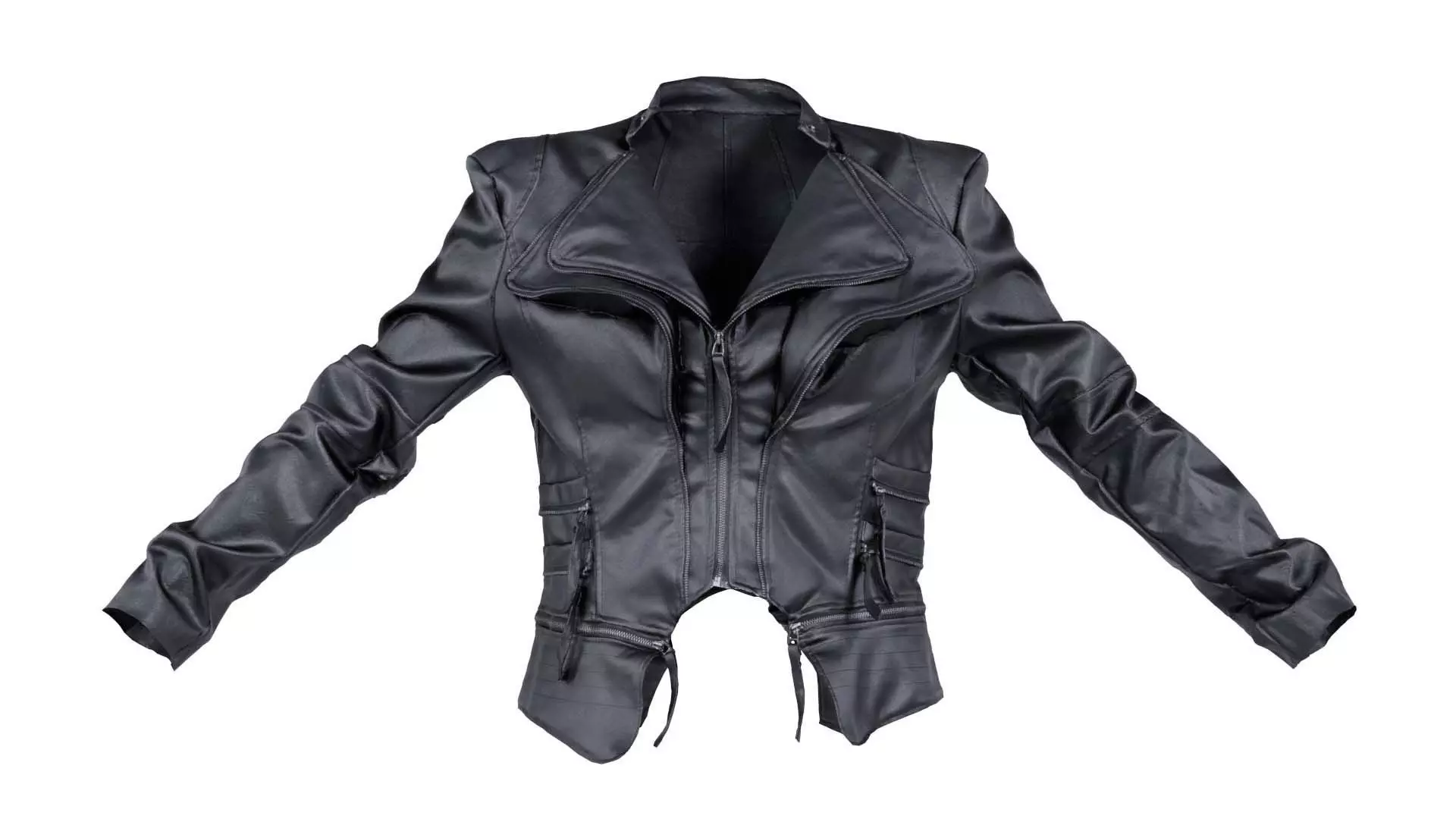Flappy Leather Jacket Low-poly 3D model_0