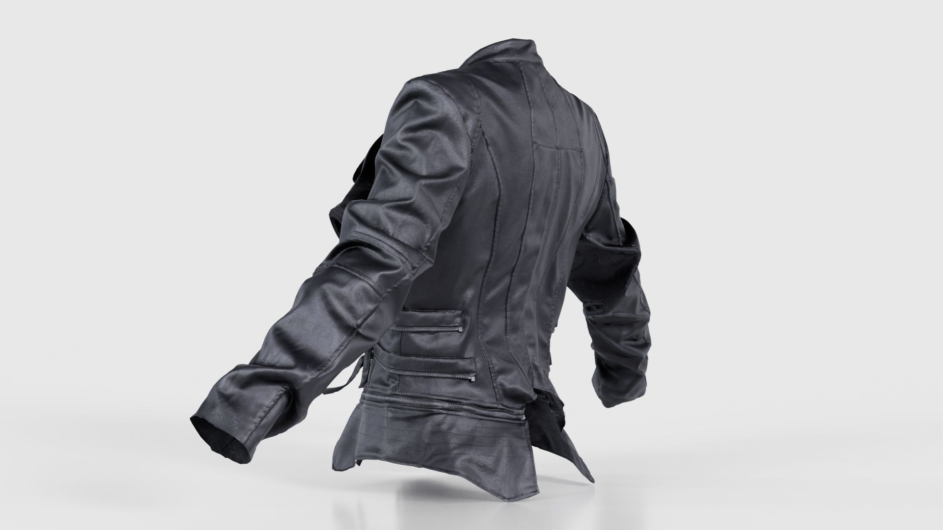 Flappy Leather Jacket Low-poly 3D model_23