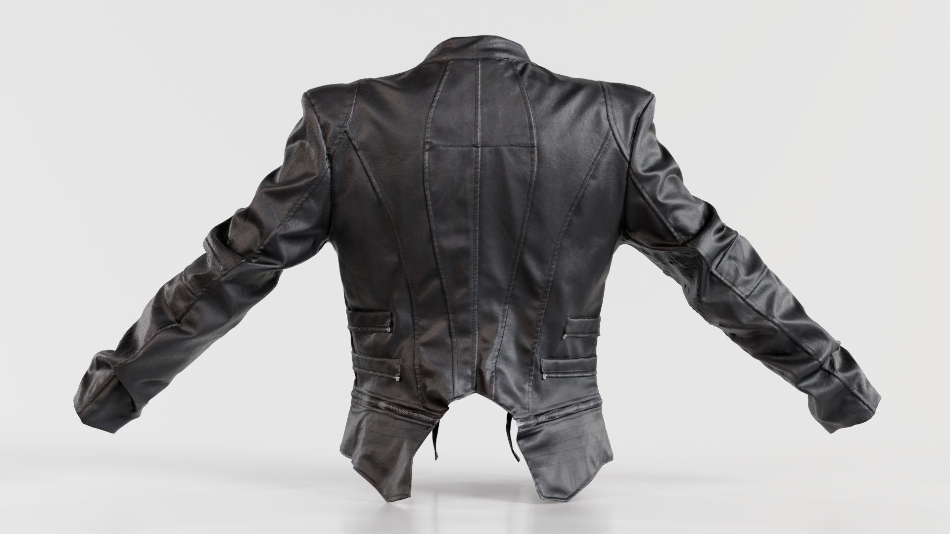 Flappy Leather Jacket Low-poly 3D model_3