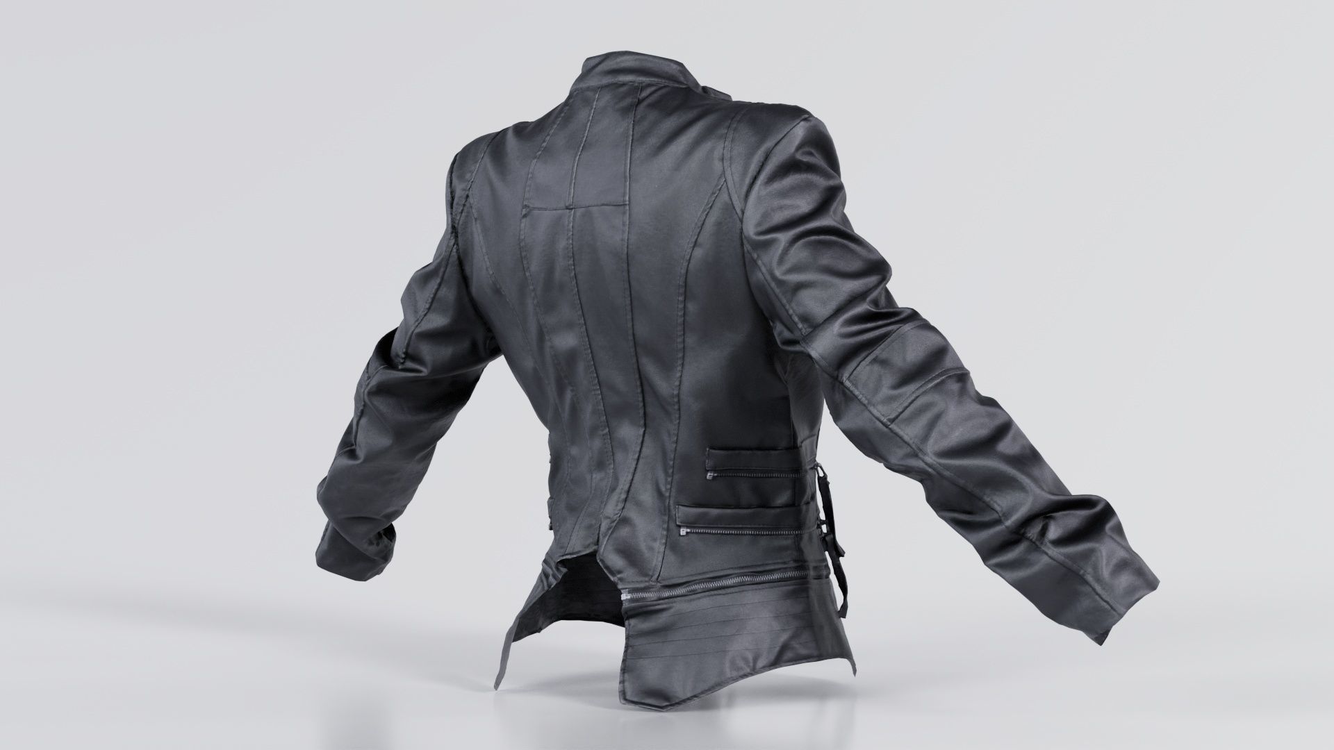 Flappy Leather Jacket Low-poly 3D model_5