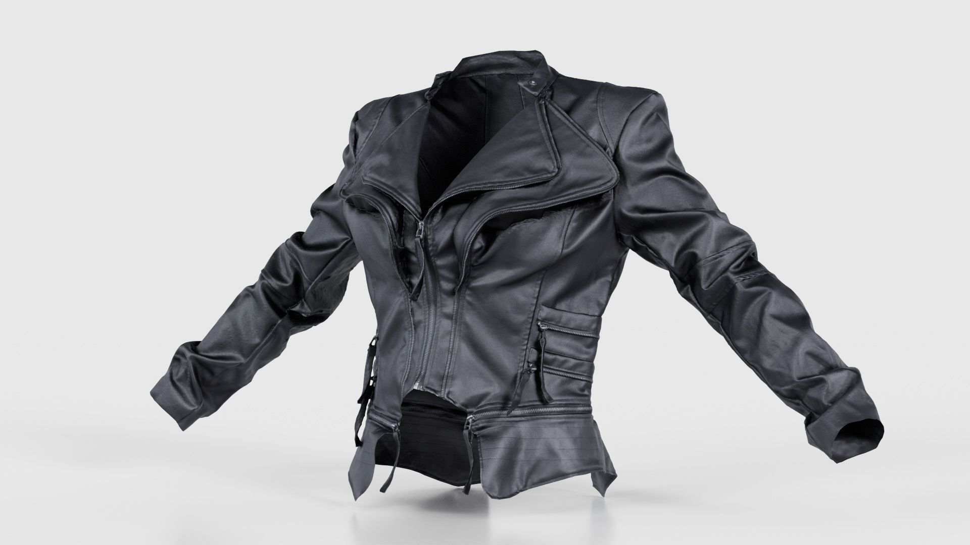Flappy Leather Jacket Low-poly 3D model_26