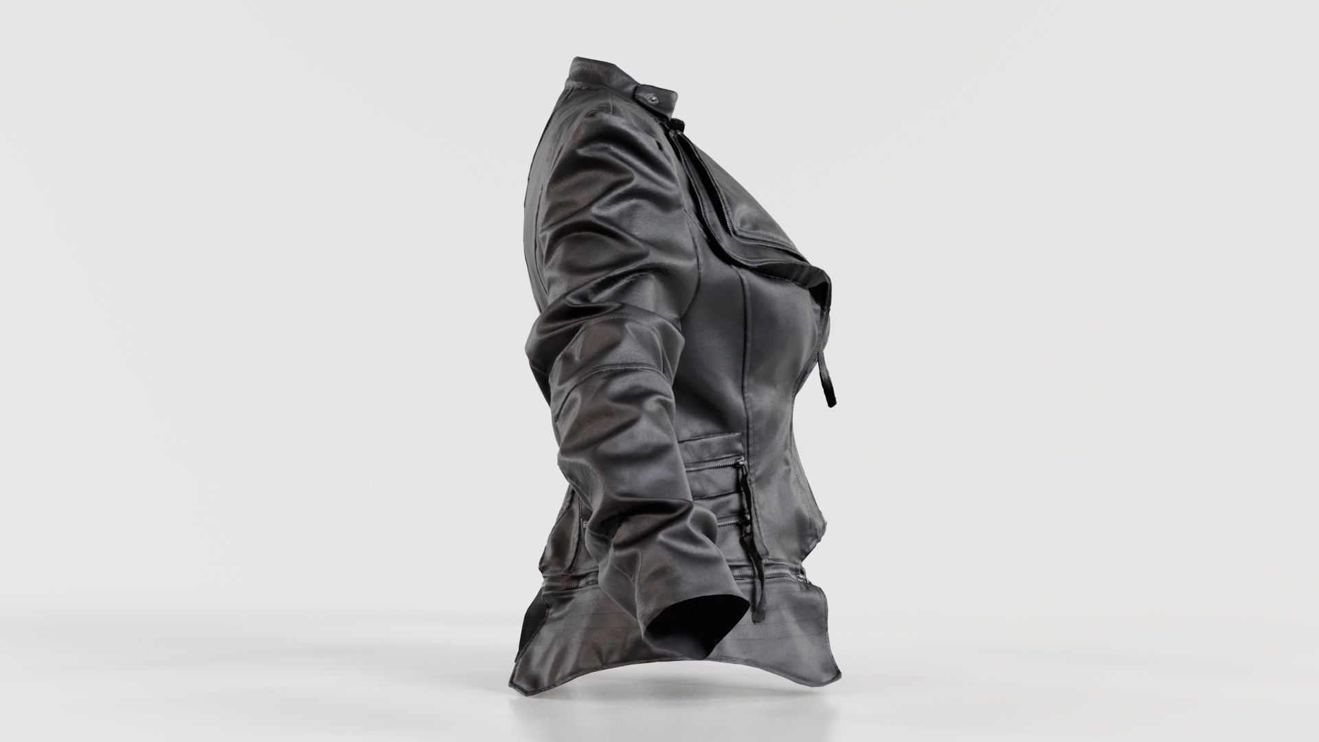 Flappy Leather Jacket Low-poly 3D model_2