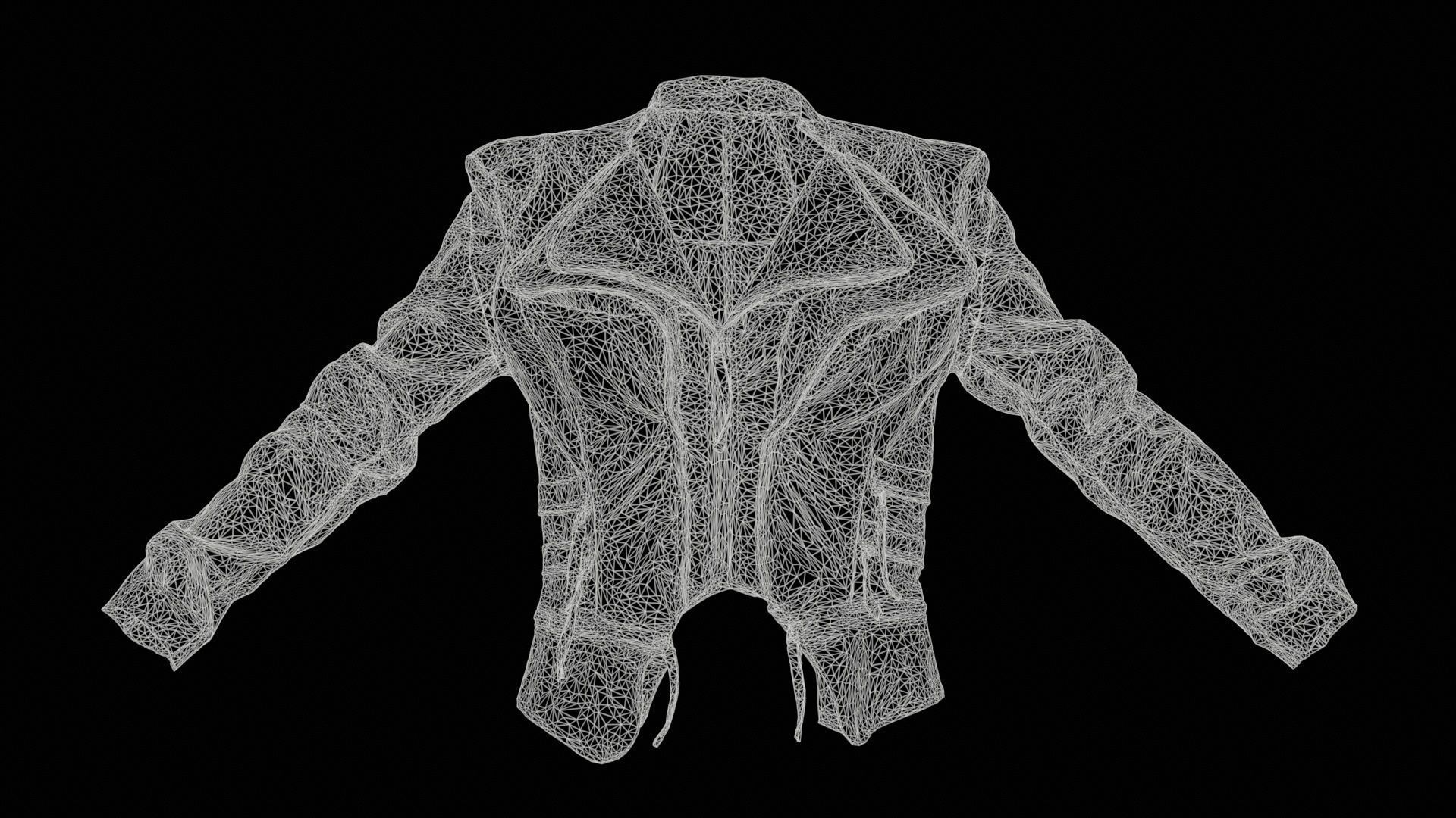 Flappy Leather Jacket Low-poly 3D model_11