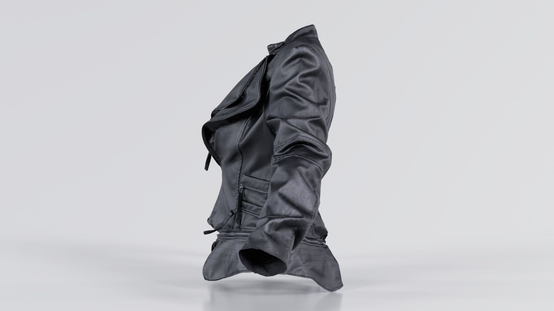 Flappy Leather Jacket Low-poly 3D model_7