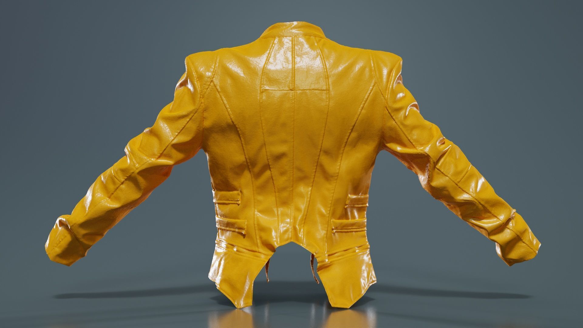 Flappy Leather Jacket Low-poly 3D model_13