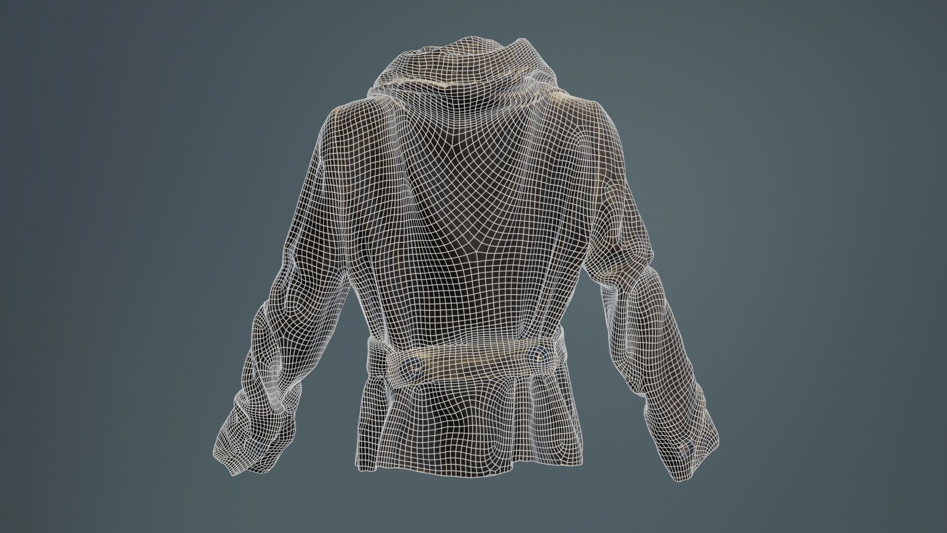 Gold Jacket Belt Low-poly 3D model_10