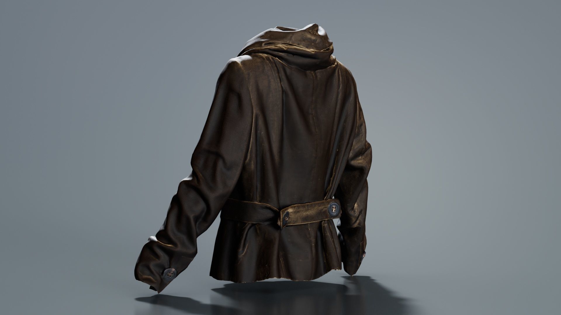 Gold Jacket Belt Low-poly 3D model_3