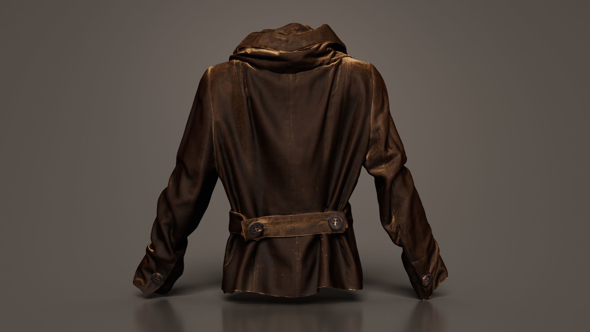 Gold Jacket Belt Low-poly 3D model_8