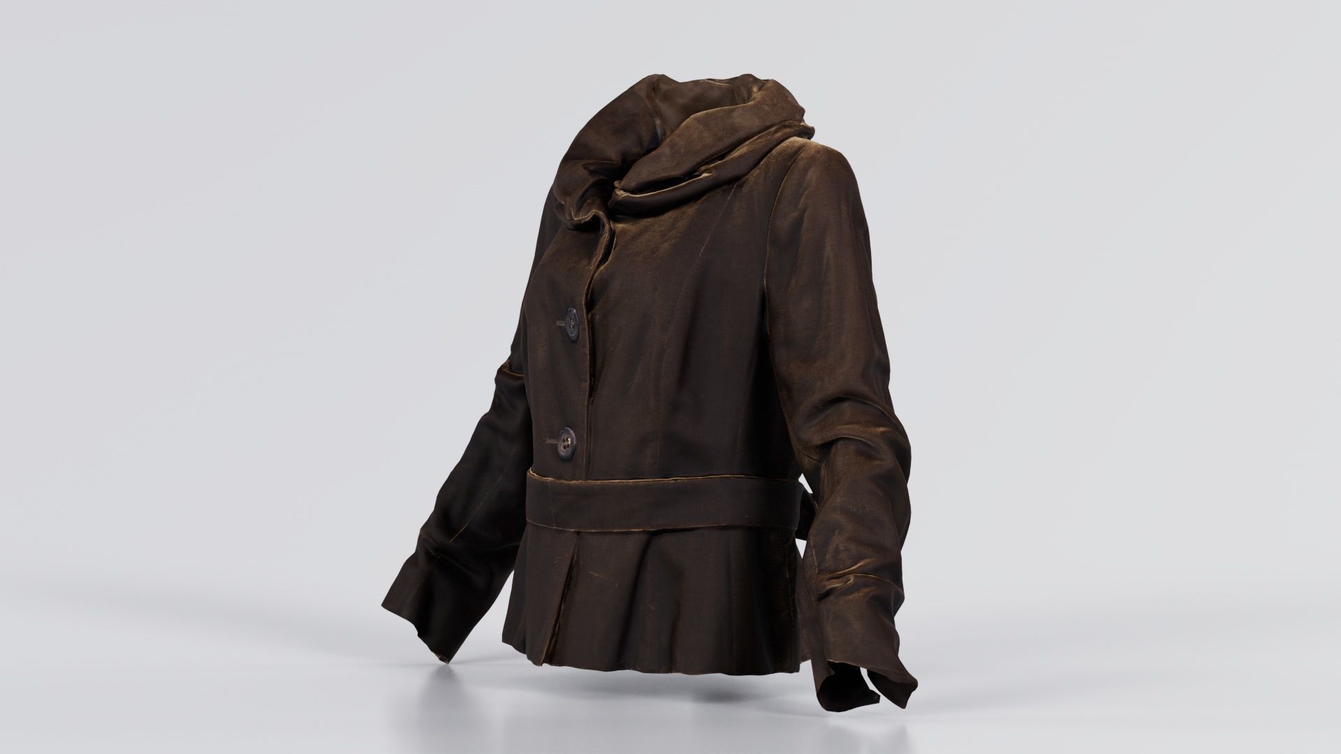 Gold Jacket Belt Low-poly 3D model_6