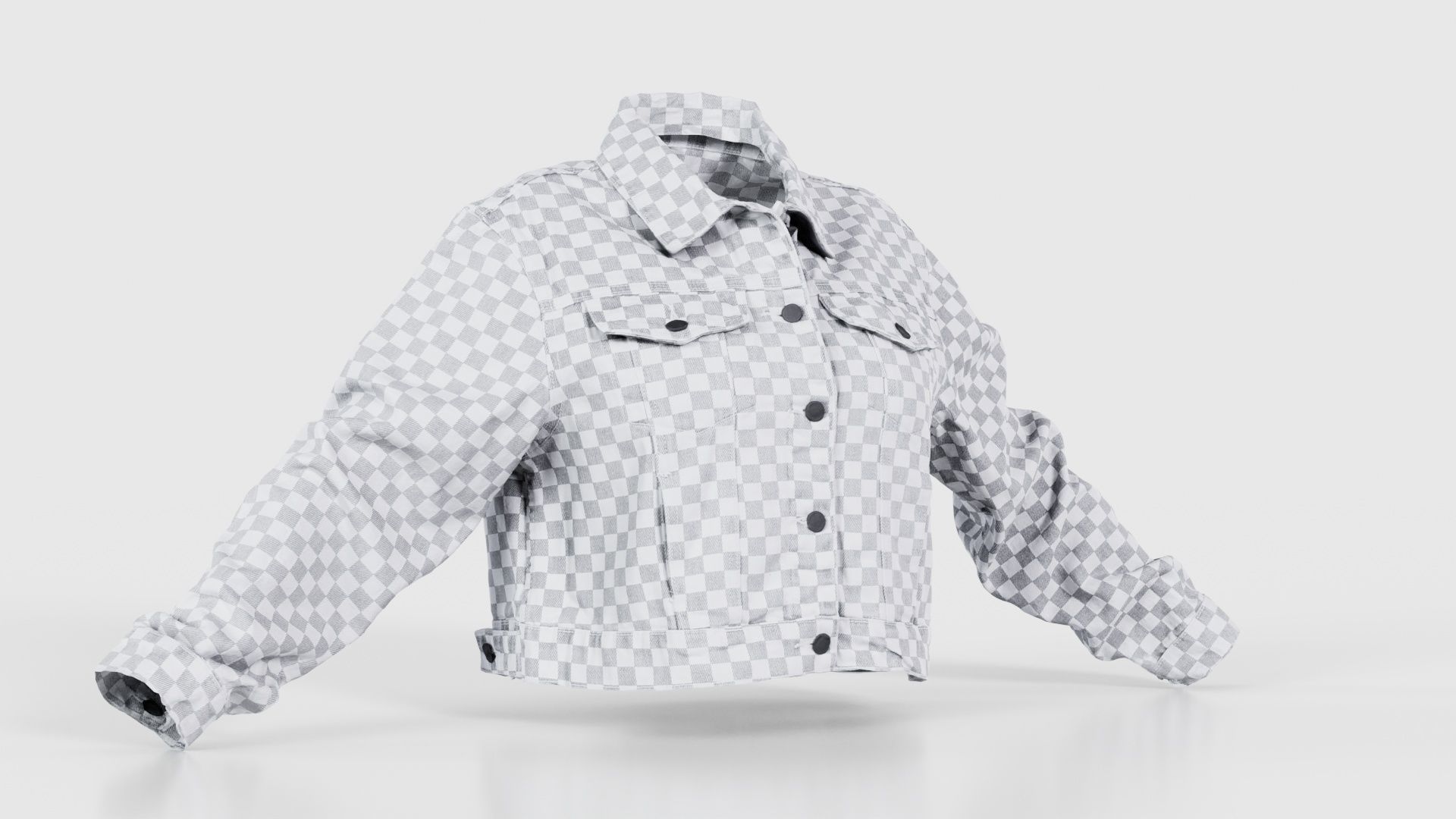 Grey Checkered Jacket Low-poly 3D model_16