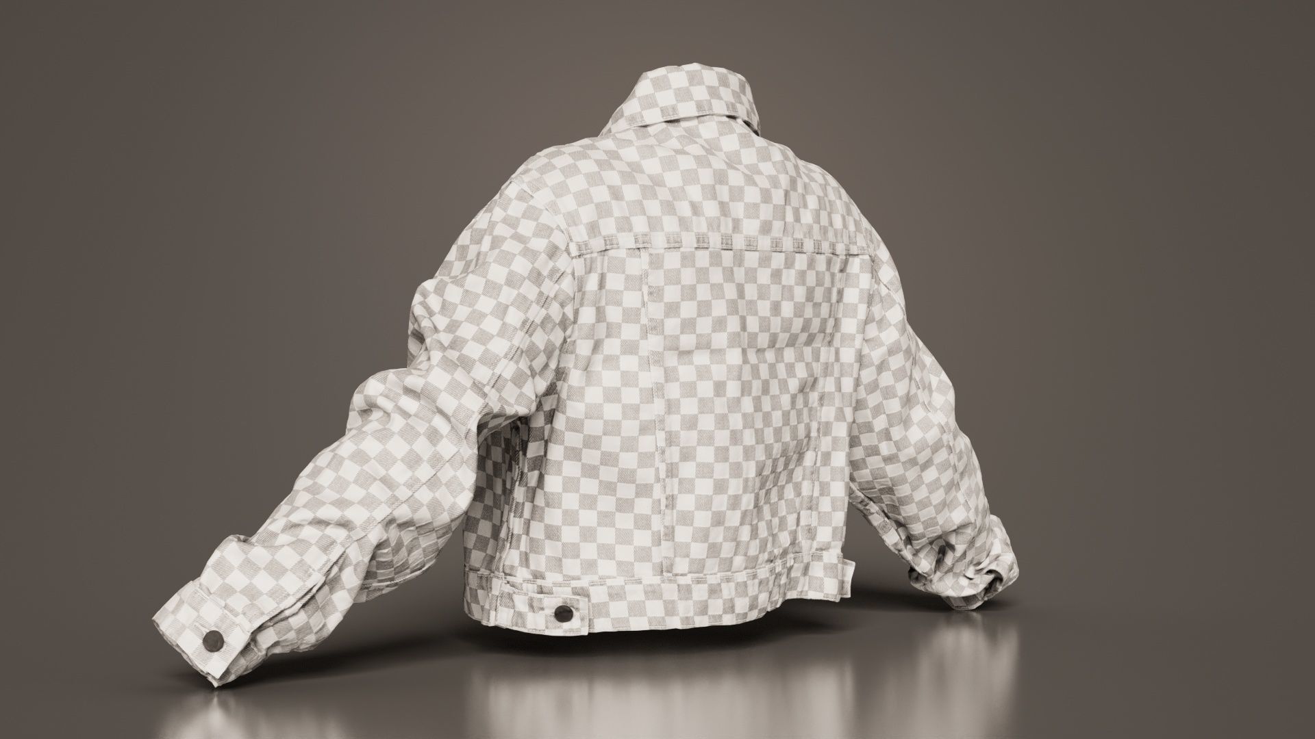 Grey Checkered Jacket Low-poly 3D model_8