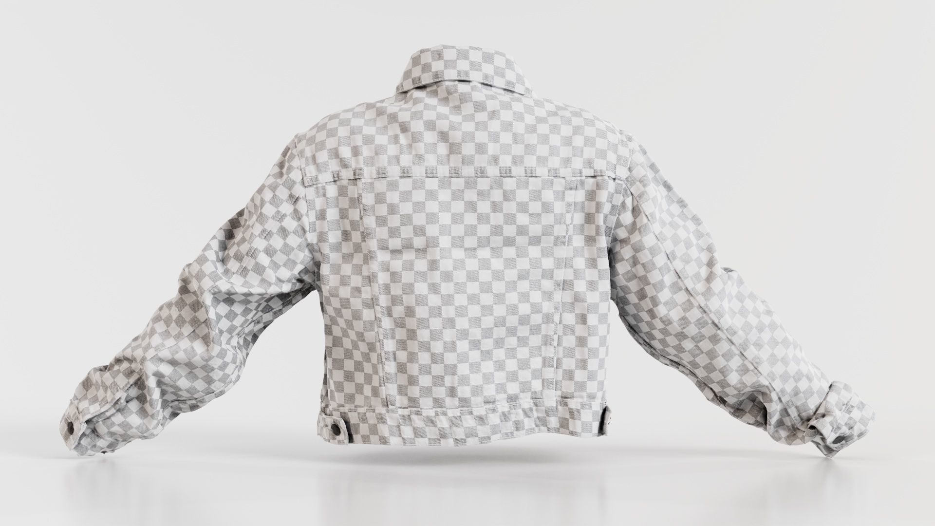 Grey Checkered Jacket Low-poly 3D model_7