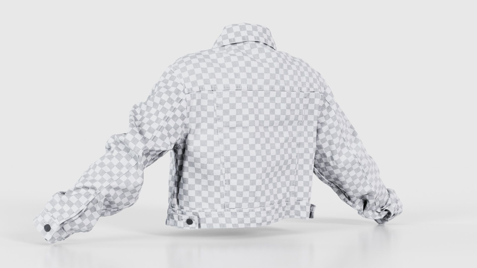 Grey Checkered Jacket Low-poly 3D model_22