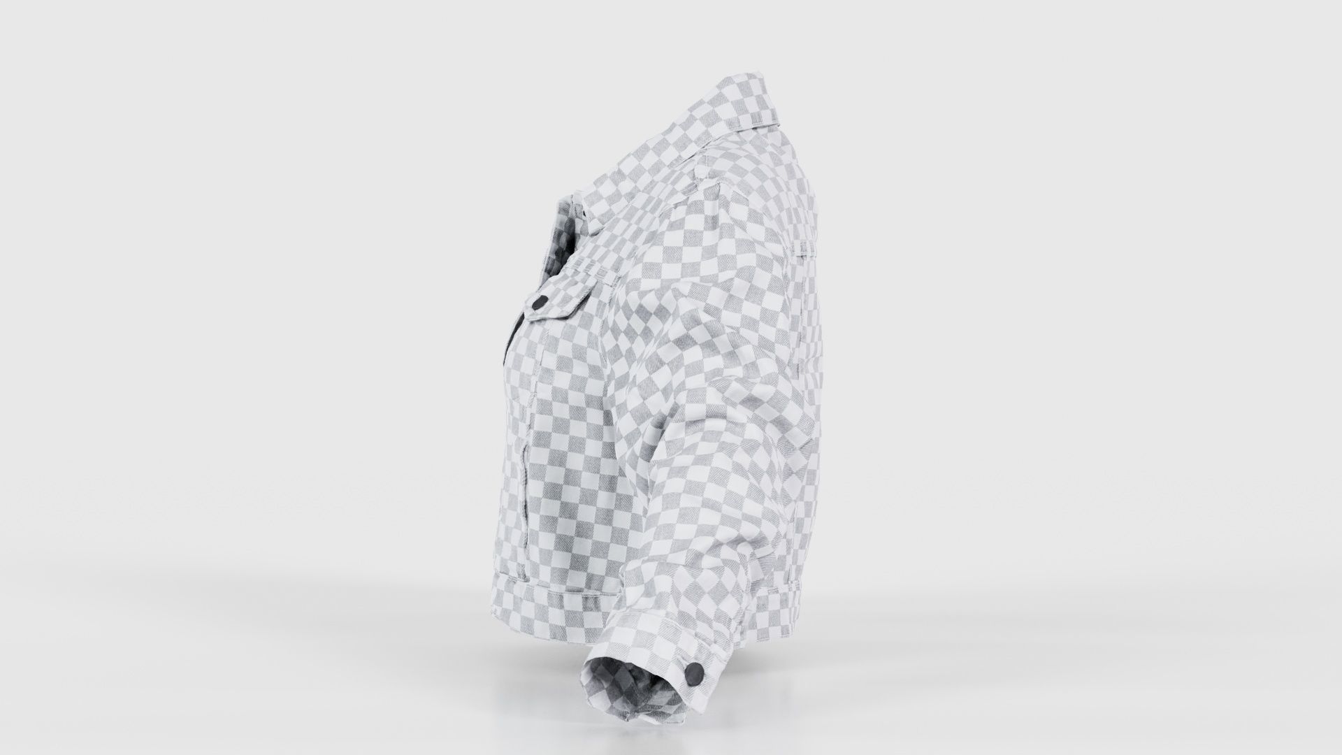 Grey Checkered Jacket Low-poly 3D model_24