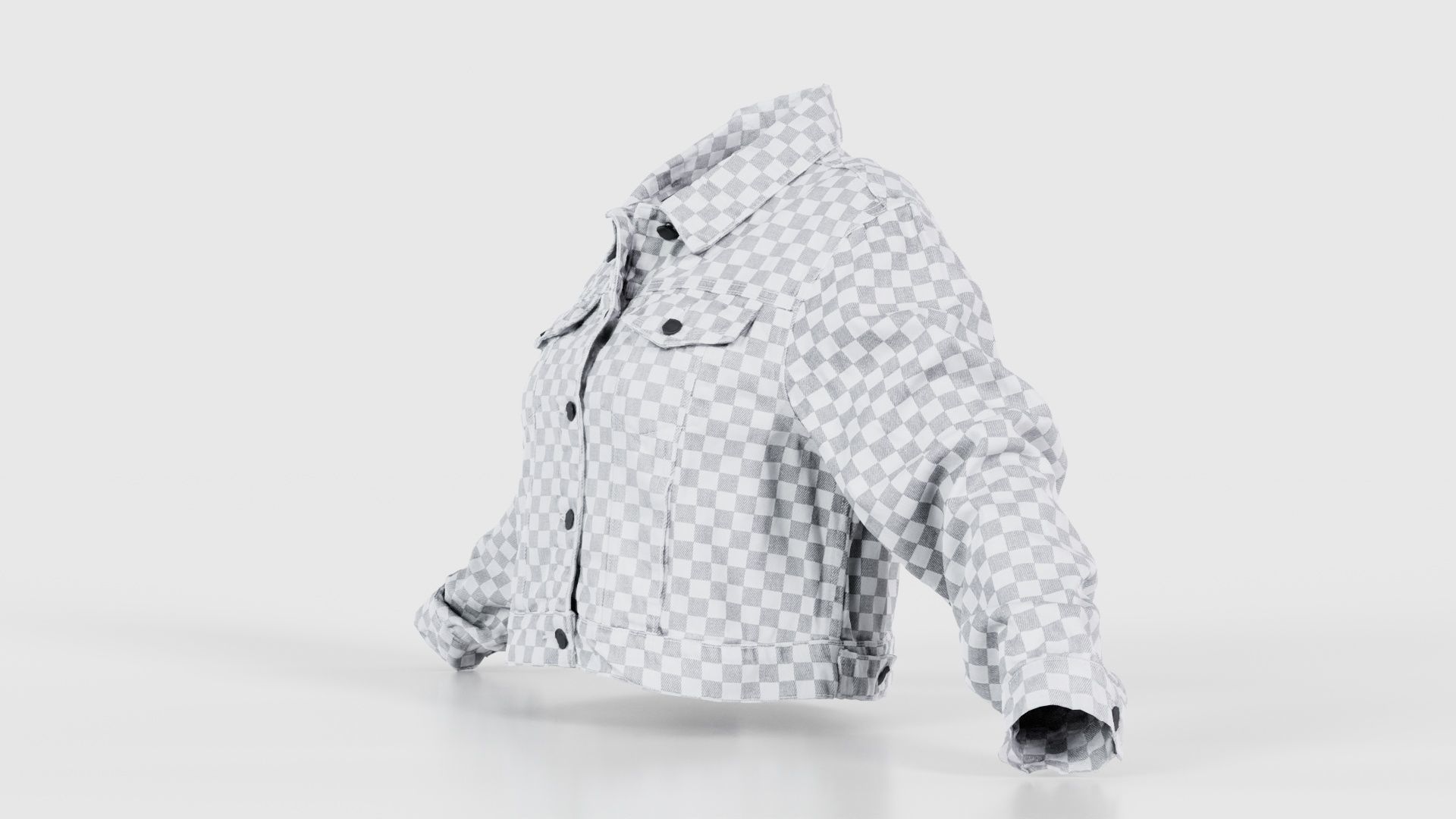 Grey Checkered Jacket Low-poly 3D model_25